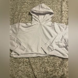 Cropped plain white hoodie